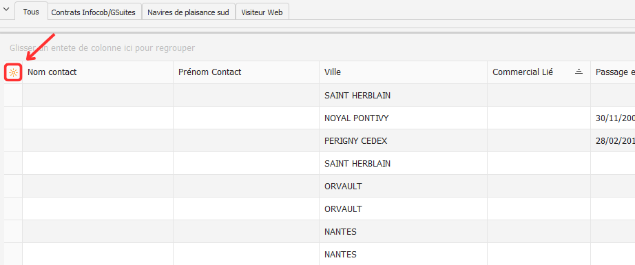 Modifier l'affichage des grilles dans infocob crm